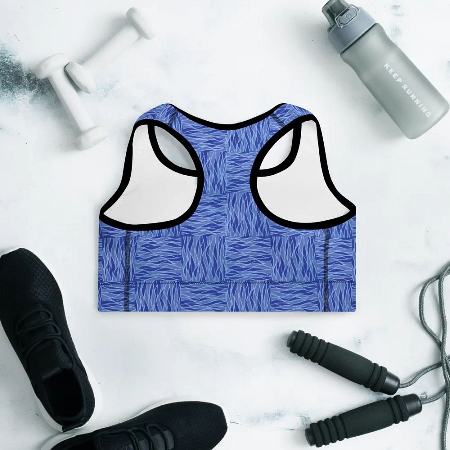 Powder Blue All-Over Print Padded Sports Bra product image (9)
