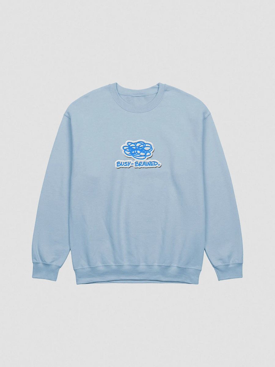 BUSY-BRAINED. (lg. aqua bubble design) embroidered crewneck product image (7)