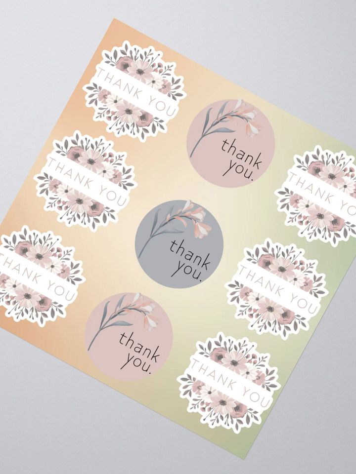 Pastel Floral Thank You Sticker Set product image (6)