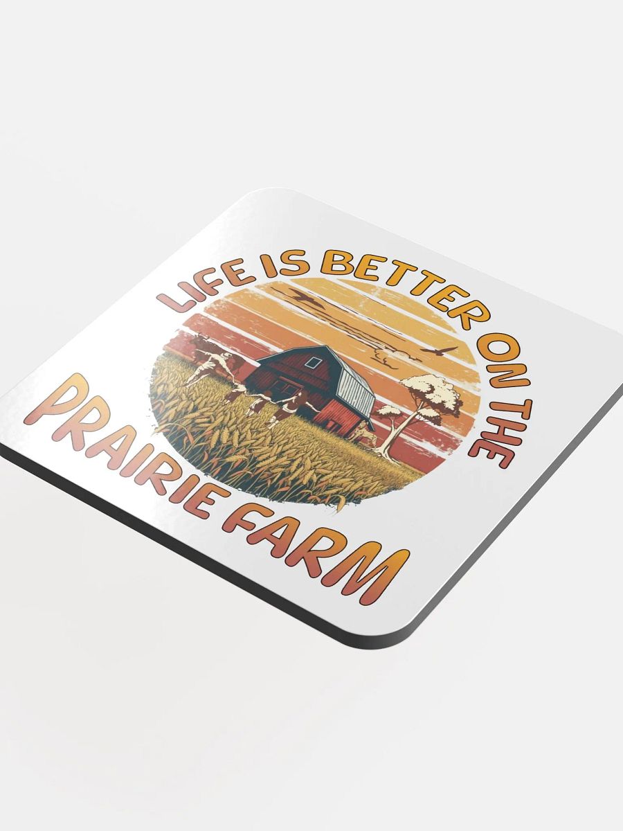 Life Is Better On The Prairie Farm Sunset Cork Coaster product image (4)