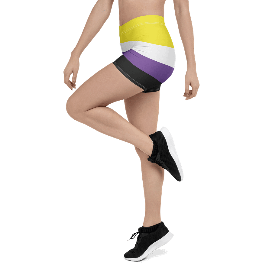 Non-binary Pride Flag Bike Shorts product image (4)