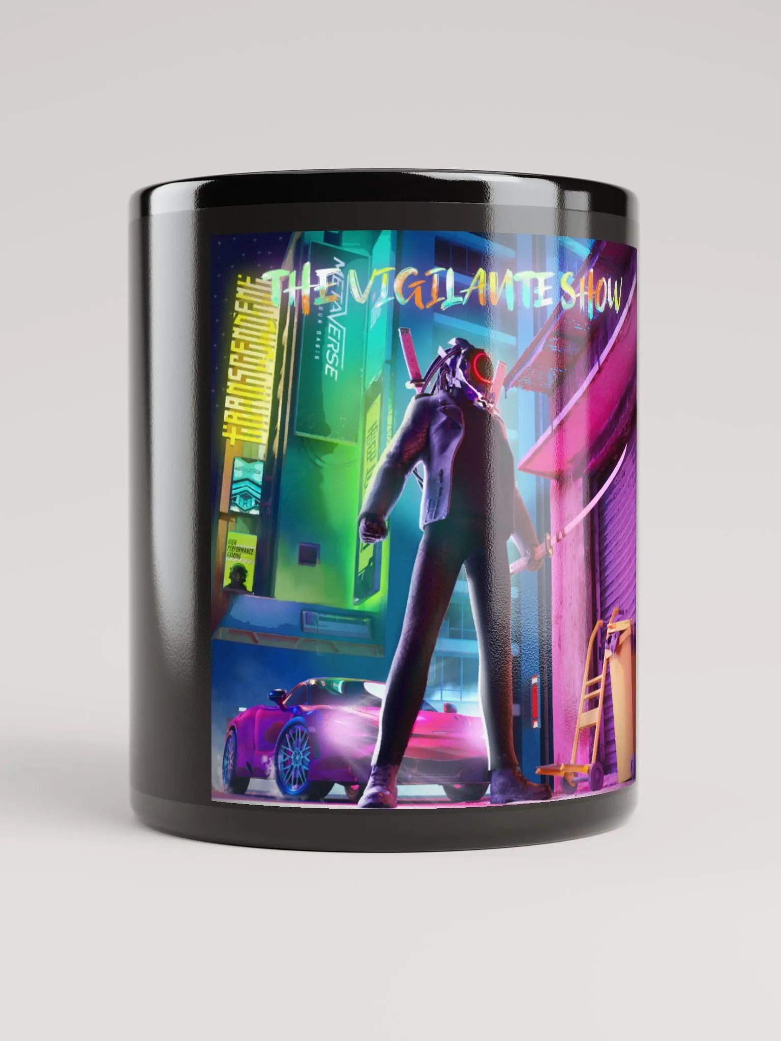 The Vigilante Show Black Glossy Mug product image (1)