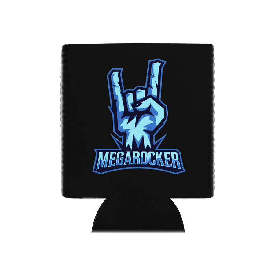 MegaRocker Horns Up Blue Logo Regular Can Cooler product image (1)