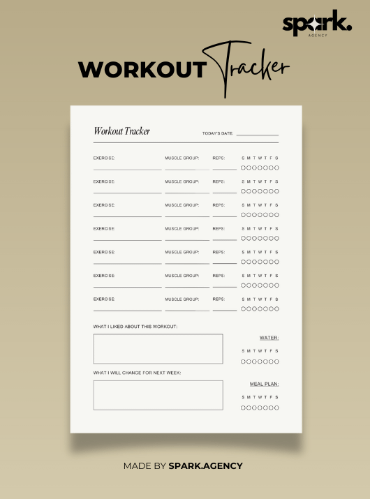Copy of Cream Minimal Workout Tracker Planner product image (1)