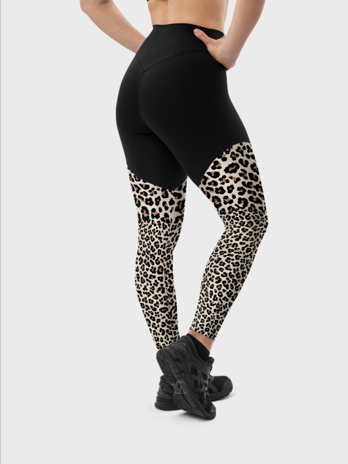 High-Intensity Workout Leggings "Abstract Animal Leopard Skin Fur Pattern" product image (6)