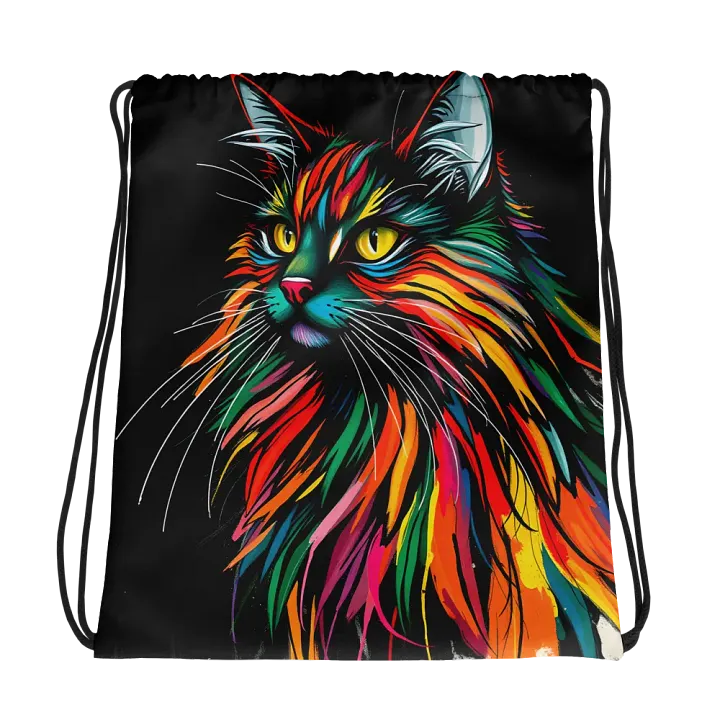 Meow Mix, the Vibrant kitty Adventure Drawstring Backpack product image (1)