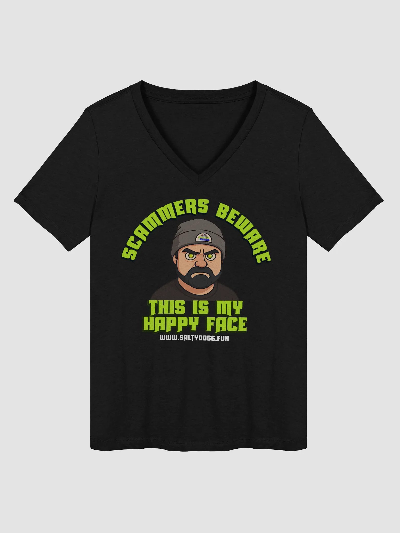 Scammers Beware V Neck Ladies T-Shirt product image (13)