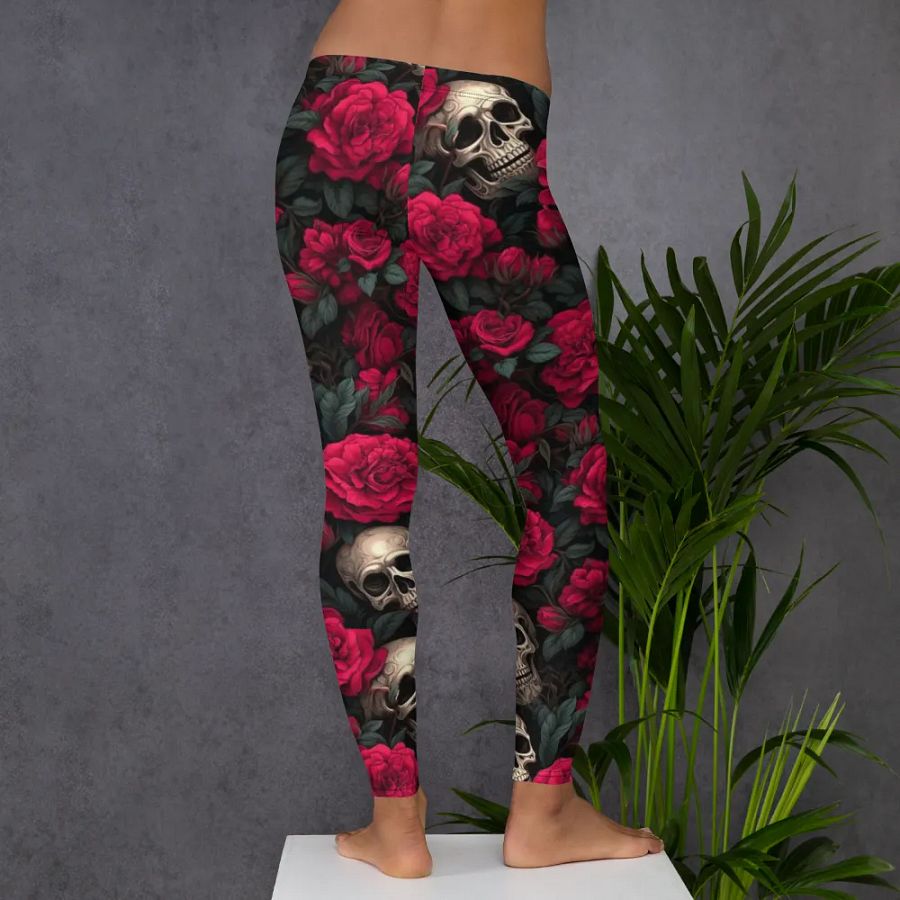 Leggings – Skulls and Roses Print for Edgy & Bold Style product image (6)
