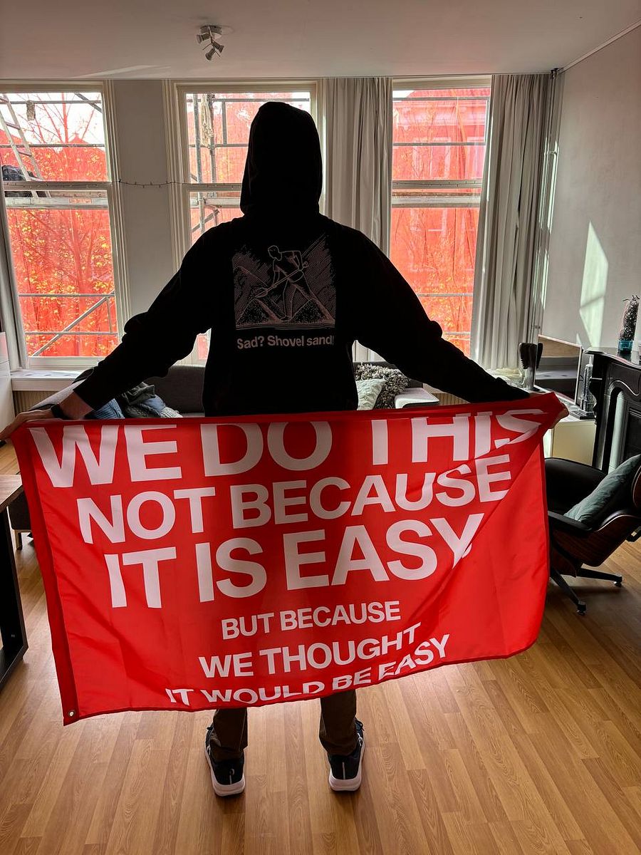 we do this not because it is easy flag product image (1)
