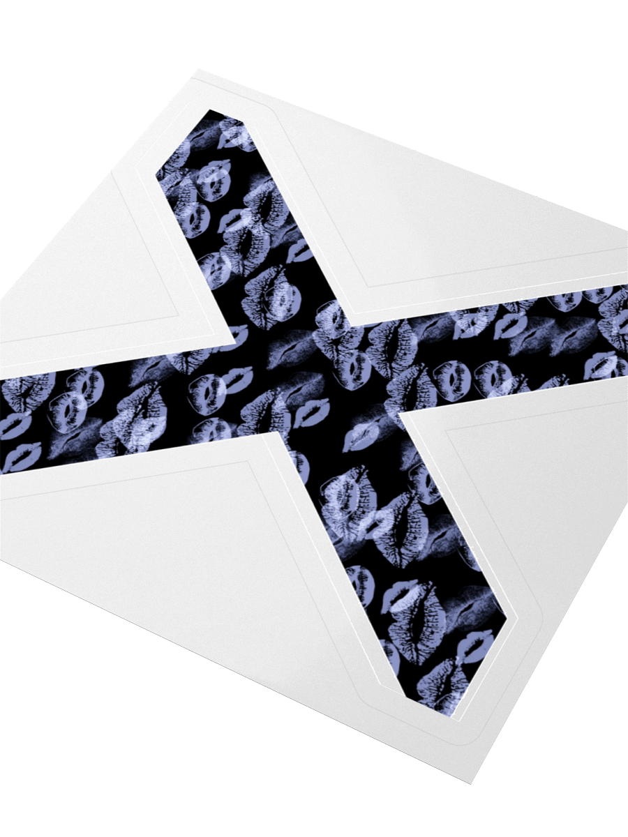 Black X Light Blue Lipstick Kisses | Kiss-cut Sticker product image (3)
