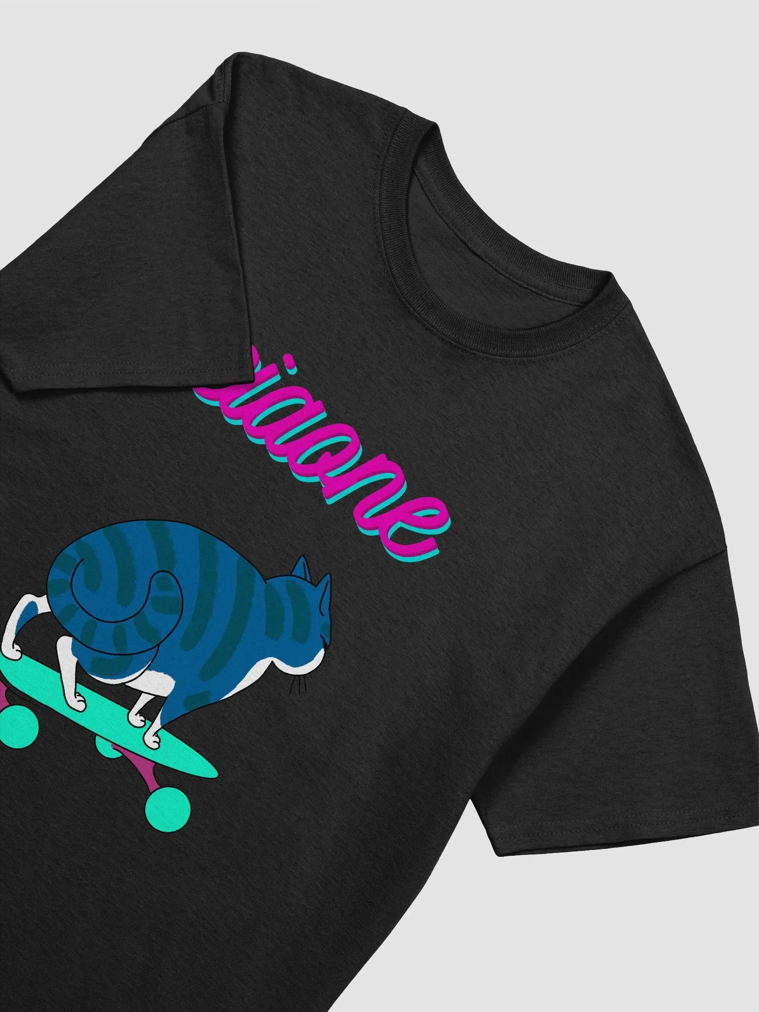 "Ciaone" Gatto Skater T-shirt Classica Multicolore product image (3)