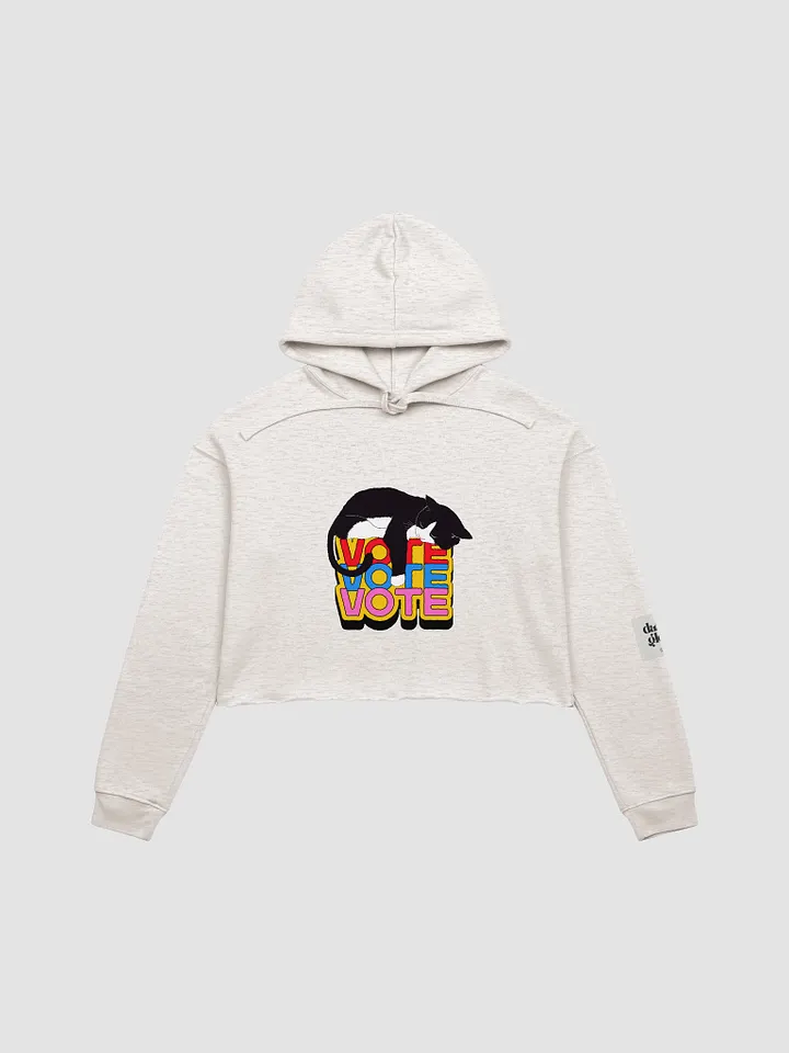 Vote Cat Slumbering Cropped Hoodie product image (1)