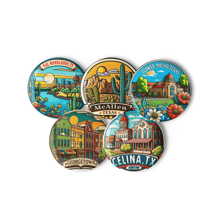 Texas Towns & Landscapes - Set Of 5 Pins product image (6)
