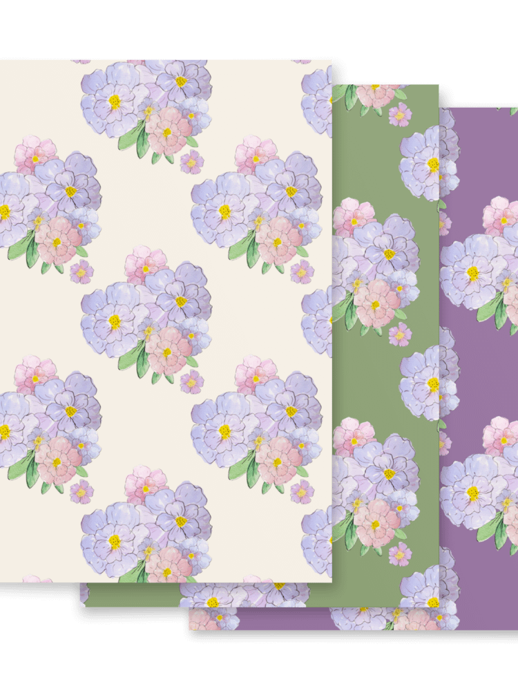 Gingham Blossoms Wrapping Paper Set of 3 Sheets product image (12)