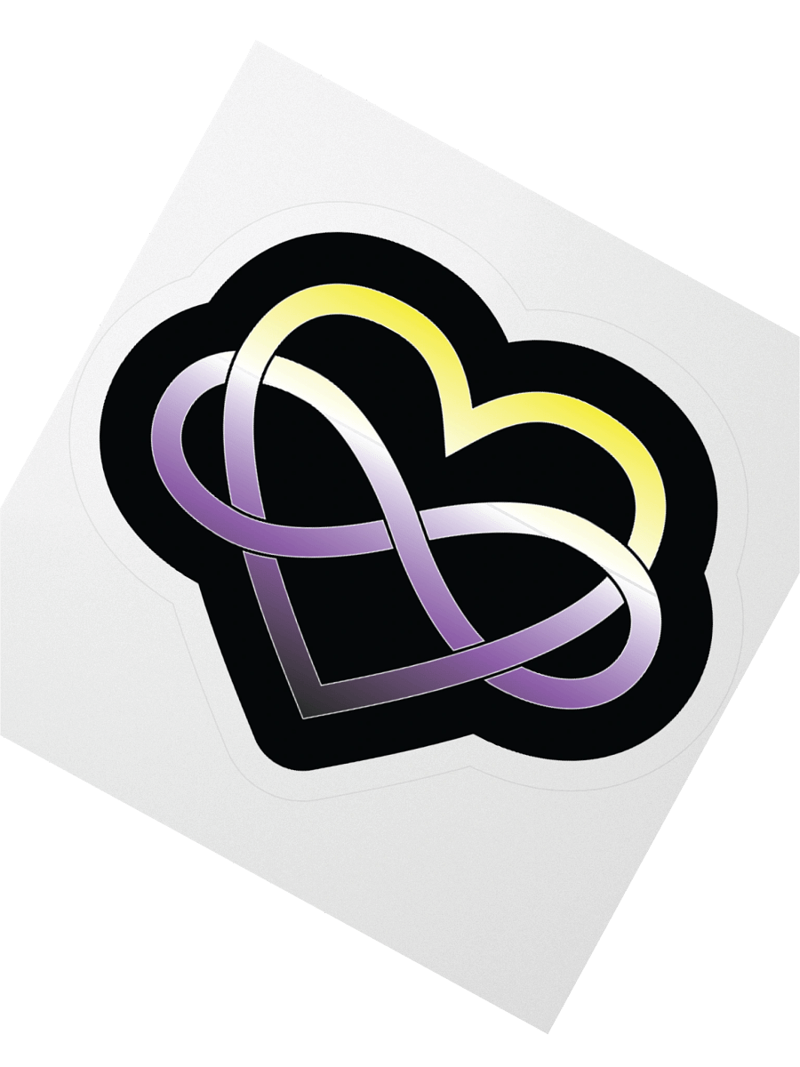 Non-binary Pride Gradient Polyamory Infinity Heart Sticker product image (4)