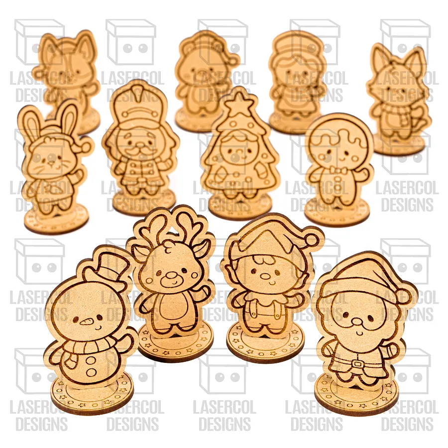 Christmas Characters with Base - Laser Cut Files product image (7)