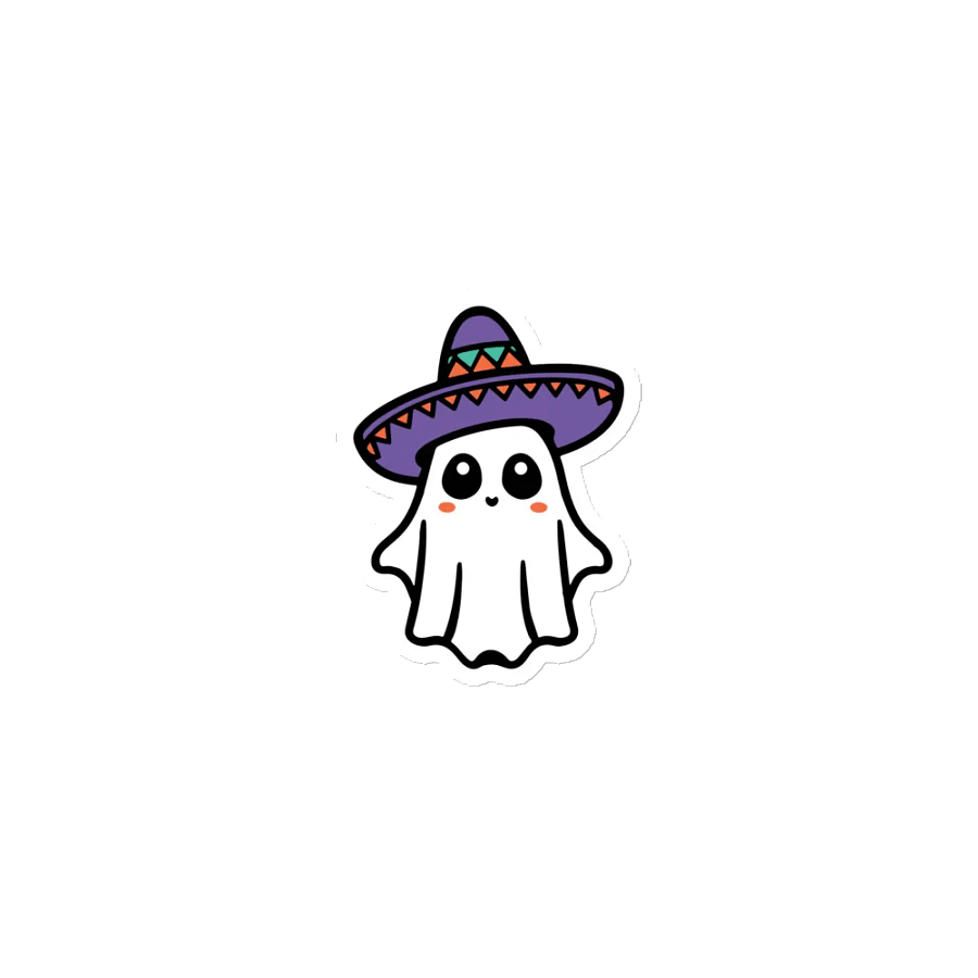 White Sombrero Ghost Magnet product image (1)