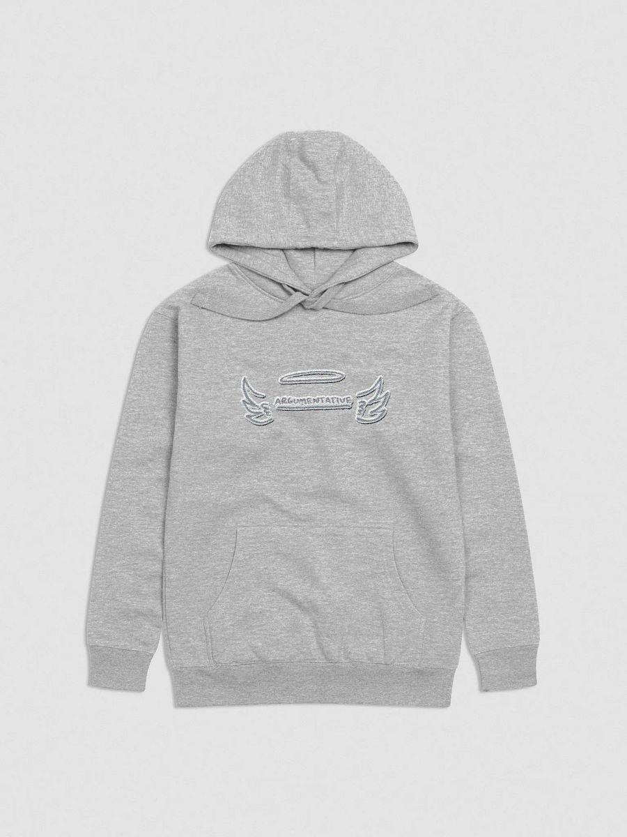 ANGELIC (lg. grey + white bubble design) embroidered heavyweight hoodie product image (1)