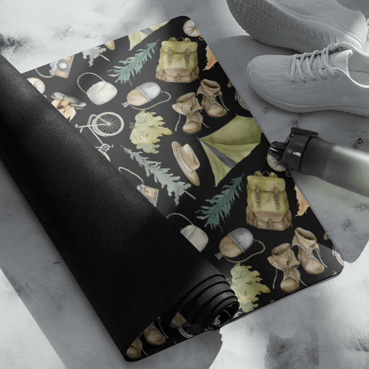 Camping Pattern Yoga Mat by Treasure Pie product image (2)