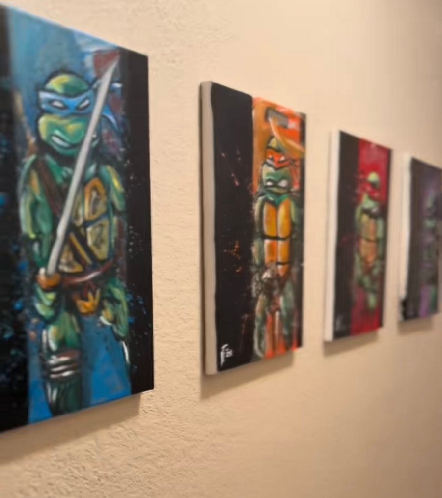 4 Piece TMNT Painting Set - All 4 Turtles on 4x 11x14 inch canvas product image (8)
