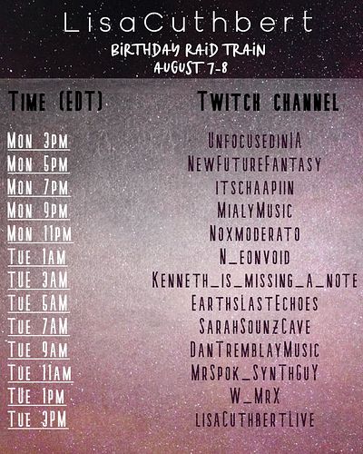 I‘ll be live at @lisacvthbert‘s Orbital Celebration tomorrow at 19:00 / 7 p.m. CEST on #Twitch.
twitch.tv/w_mrx
