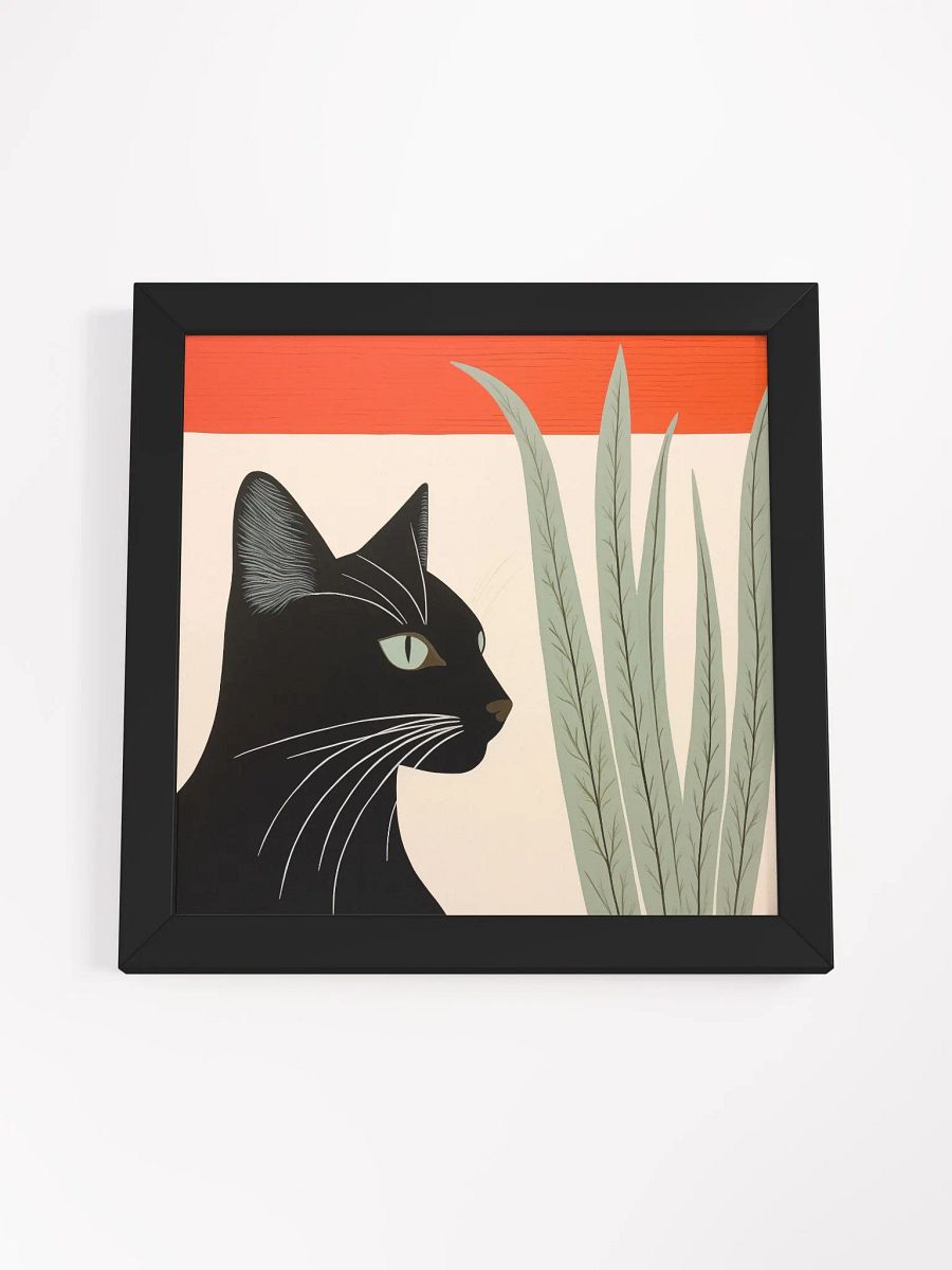 Whiskers & Foliage: Modern Cat Illustration Poster product image (47)