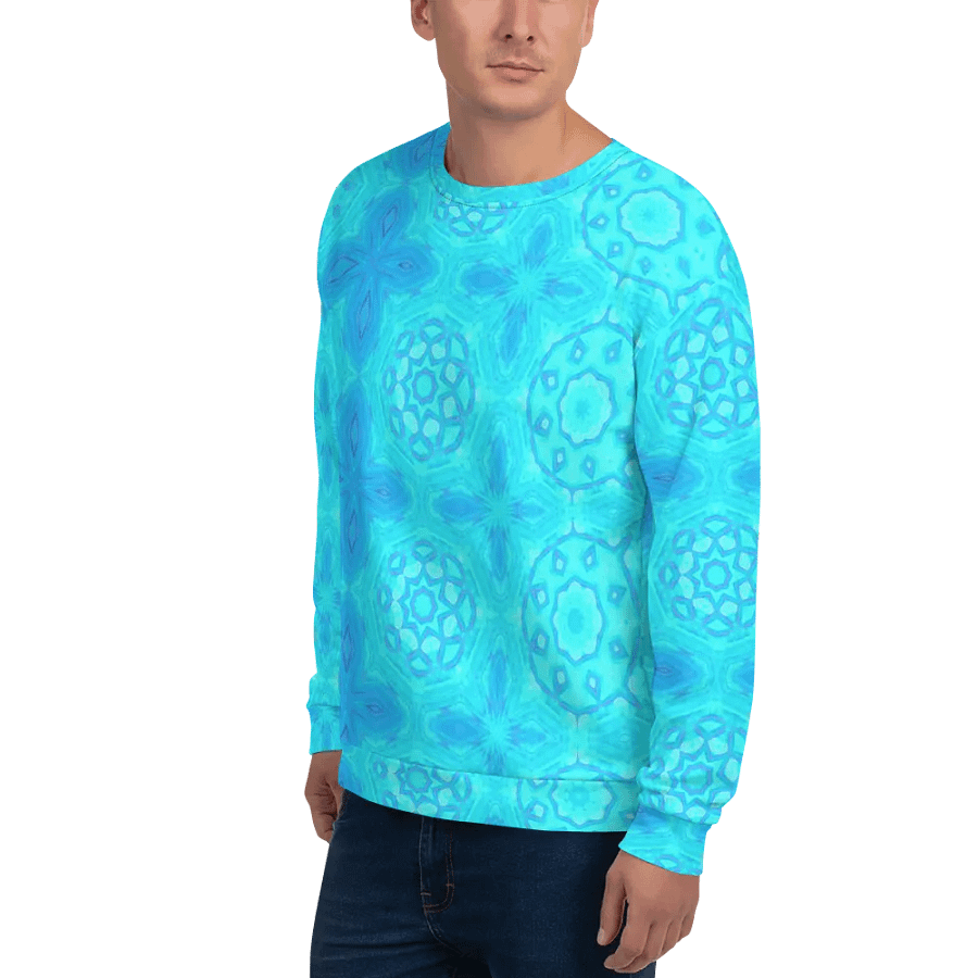 Abstract Turquoise Pattern Unisex Sweatshirt product image (5)