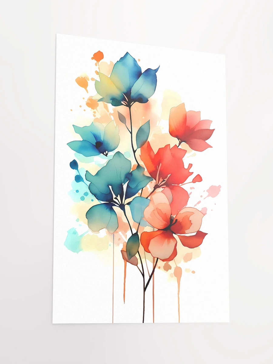 Spectrum of Elegance: Vivid Watercolor Floral Display Matte Poster product image (4)