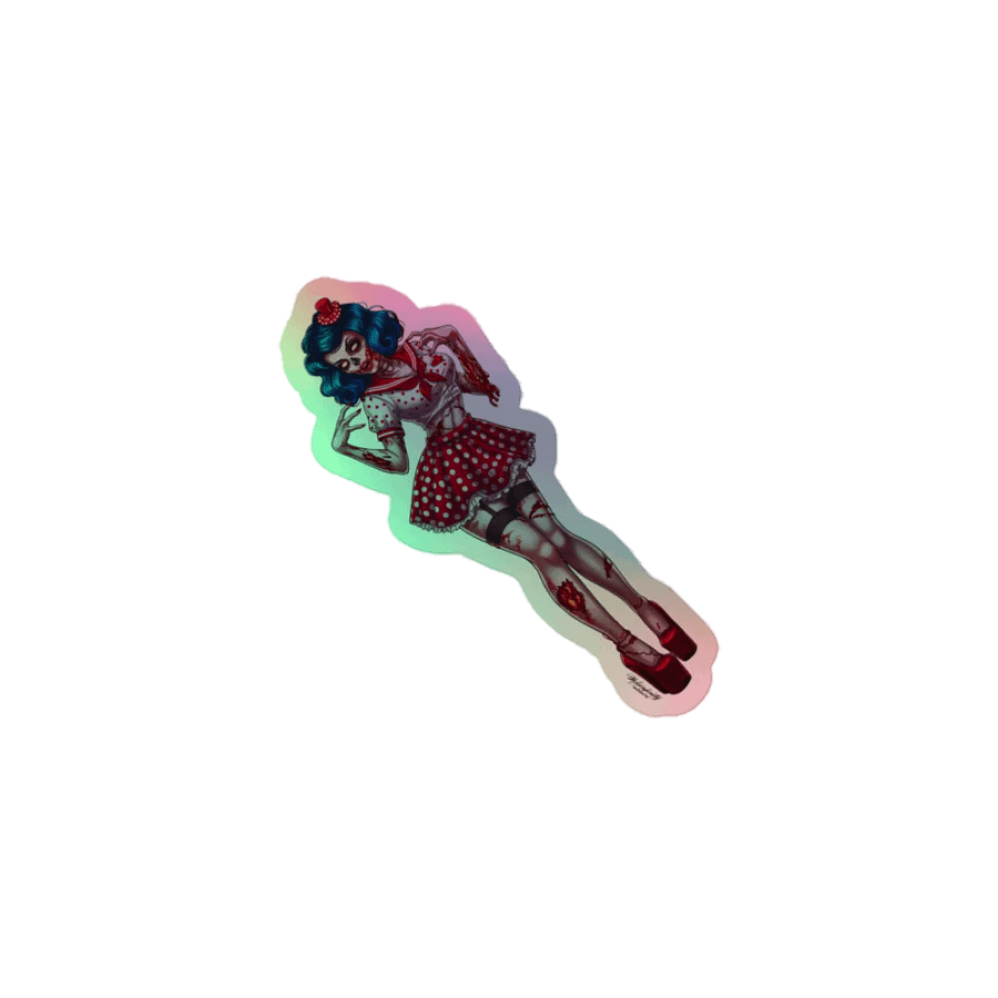 V3 Zombie Pinup Kiss Cut Holographic Sticker product image (1)