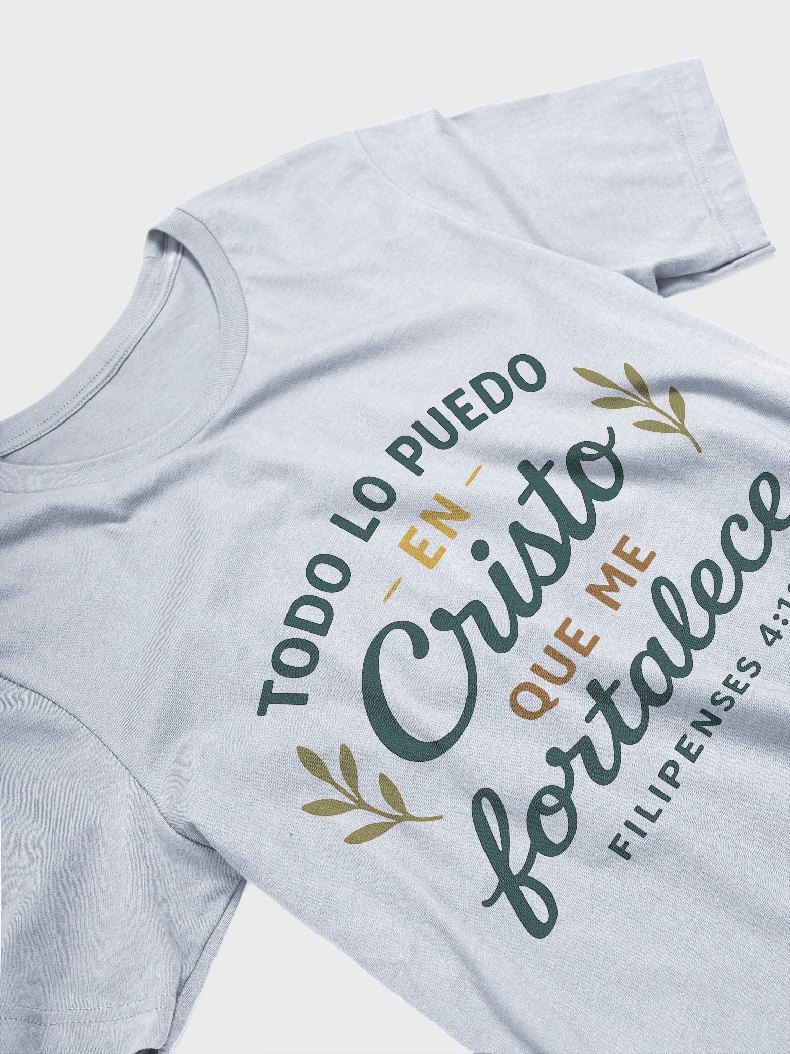 Christian T-Shirt – “Todo lo puedo en Cristo” (Philippians 4:13) – Spanish Bible Verse product image (3)