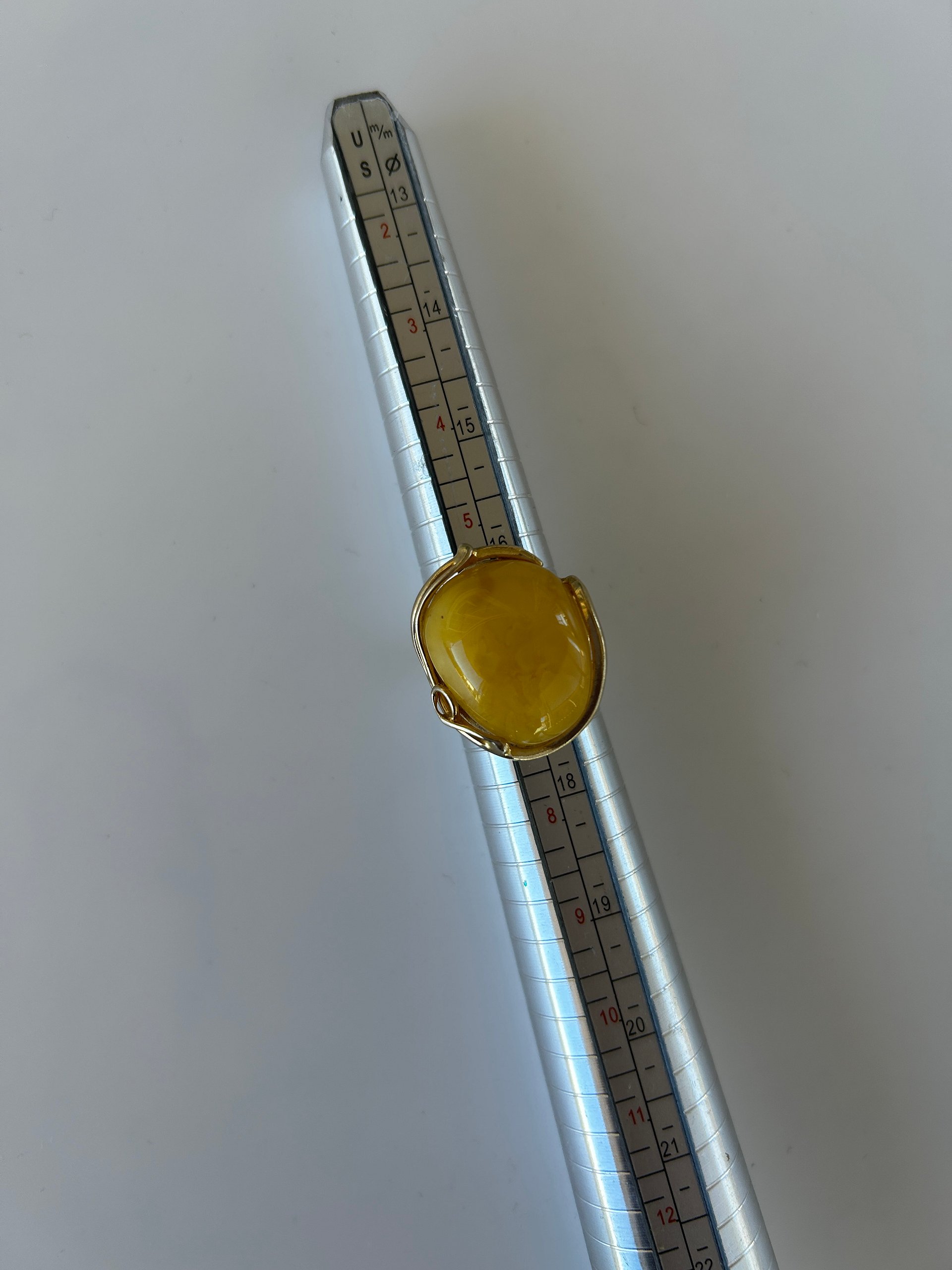 Baltic Egg Yolk Amber 925 Sterling Silver Adjustable Ring product image (6)