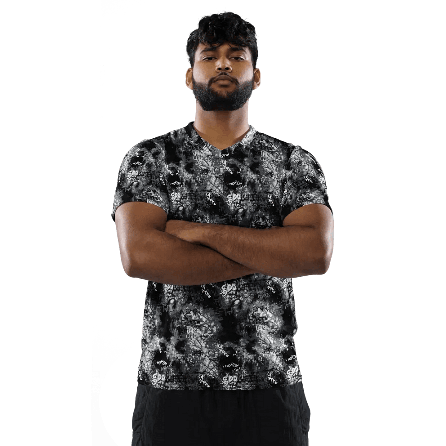 Black and White Graffiti | Recycled Unisex Sports Jersey product image (3)