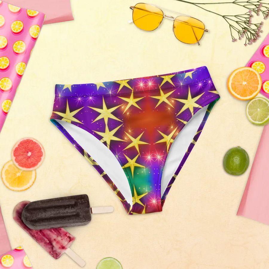 Shine Bright in Our Eco-Friendly Star Print String Bikini Top product image (4)