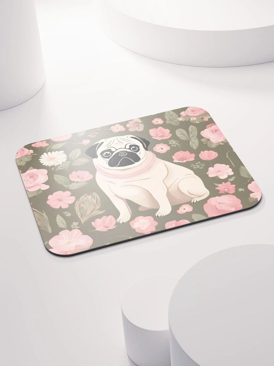 Floral Pattern Pug Mouse Pad product image (5)