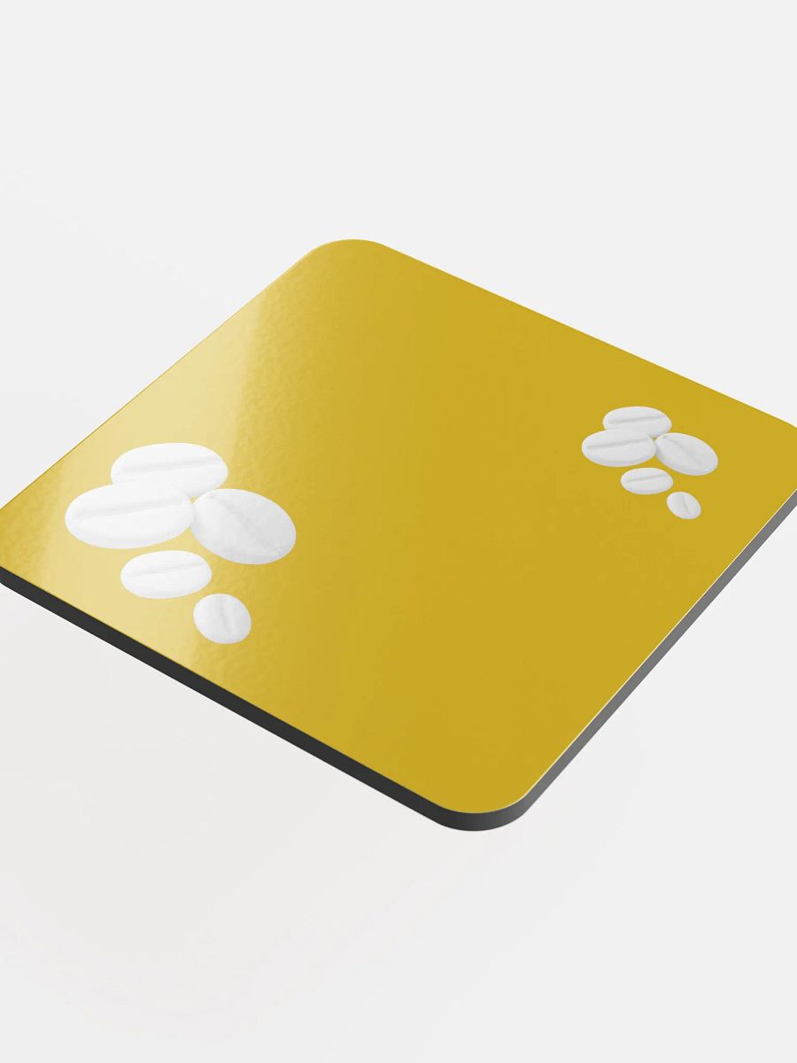 Golden Yellow I Swear They Are Coffee Beans! White Coffee Beans Coaster product image (4)