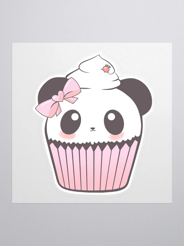 Panda Cupcake Kiss Cut Stickers product image (1)