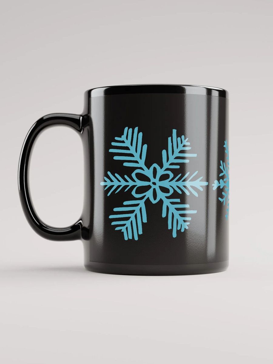 Simple Snowflakes Black Glossy Mug product image (6)