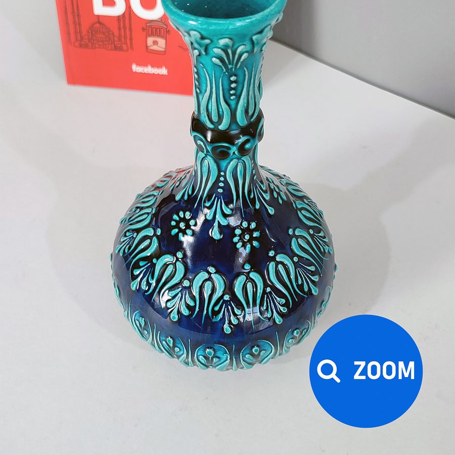 Ceramic turkuaz vase (Gözyaşı Vazo) — handmade pottery product image (4)