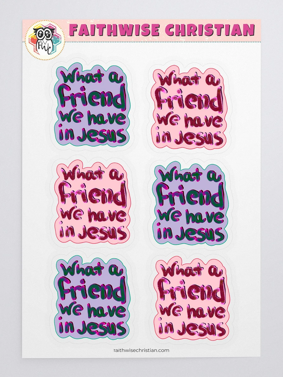 Purple & Pink- What A Friend We Have In Jesus Sticker Sheet product image (3)