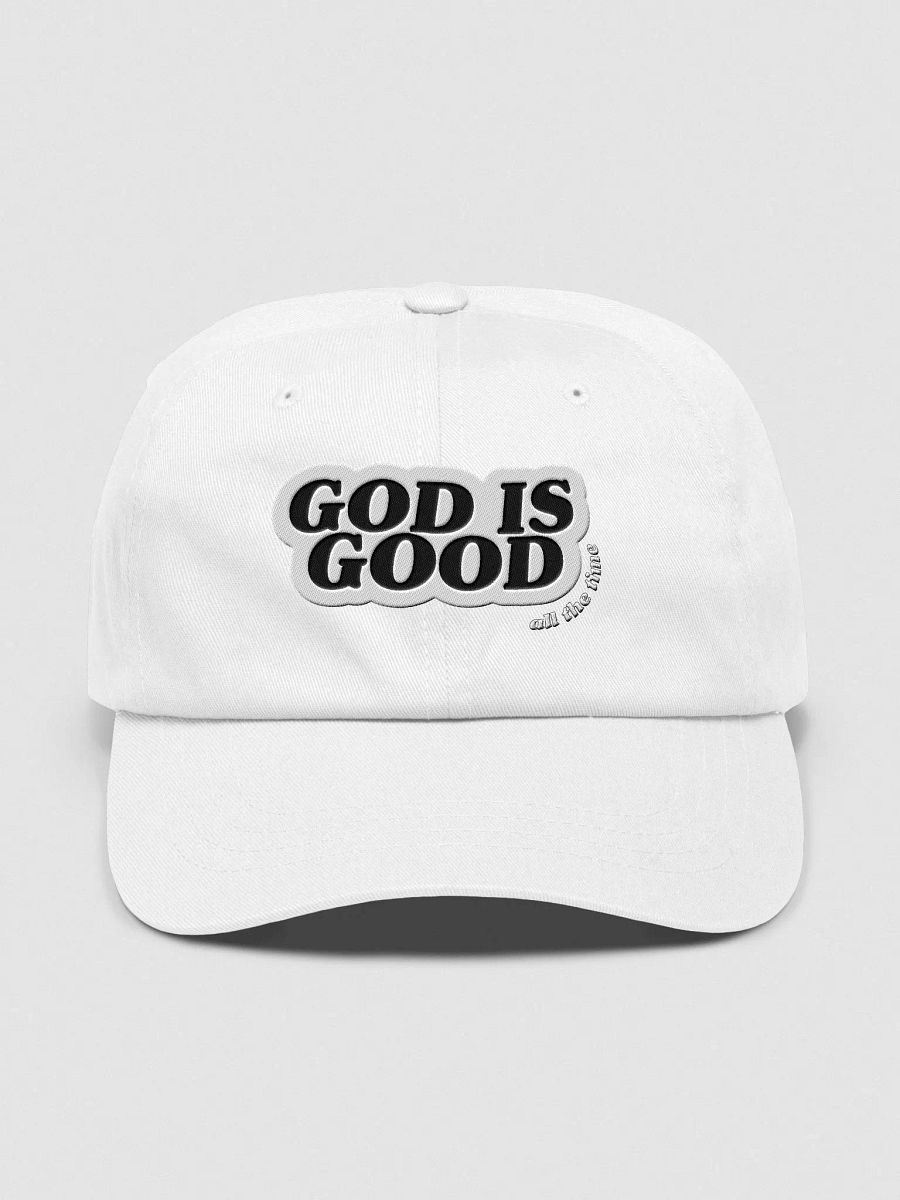 WHITE God is Good Dad Hat product image (1)