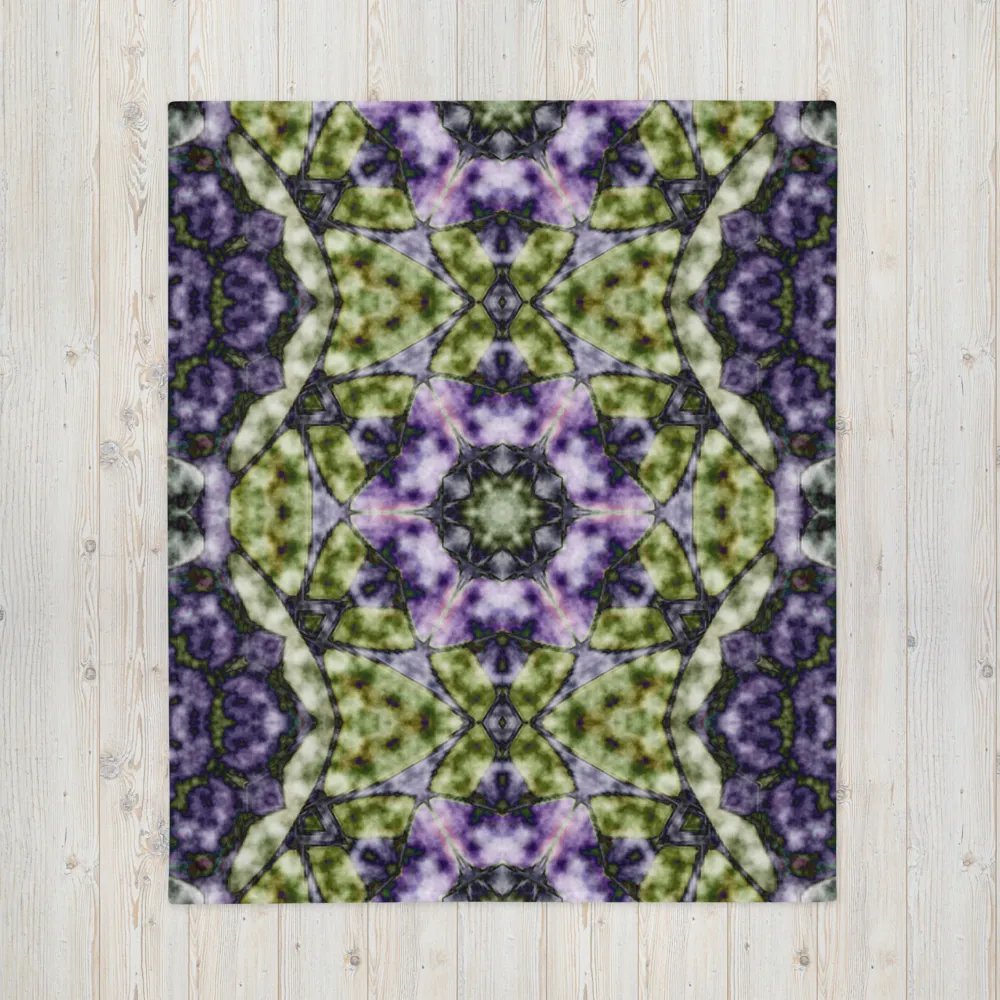 Bohemian 6 Pointed Madala Green and Purple/ Throw Blanket by Allcolor product image (7)