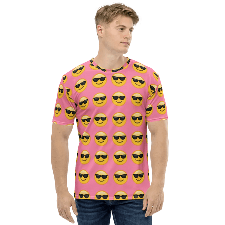 Cool Emoji - Pink - All-Over Print Crew Neck T-Shirt product image (1)