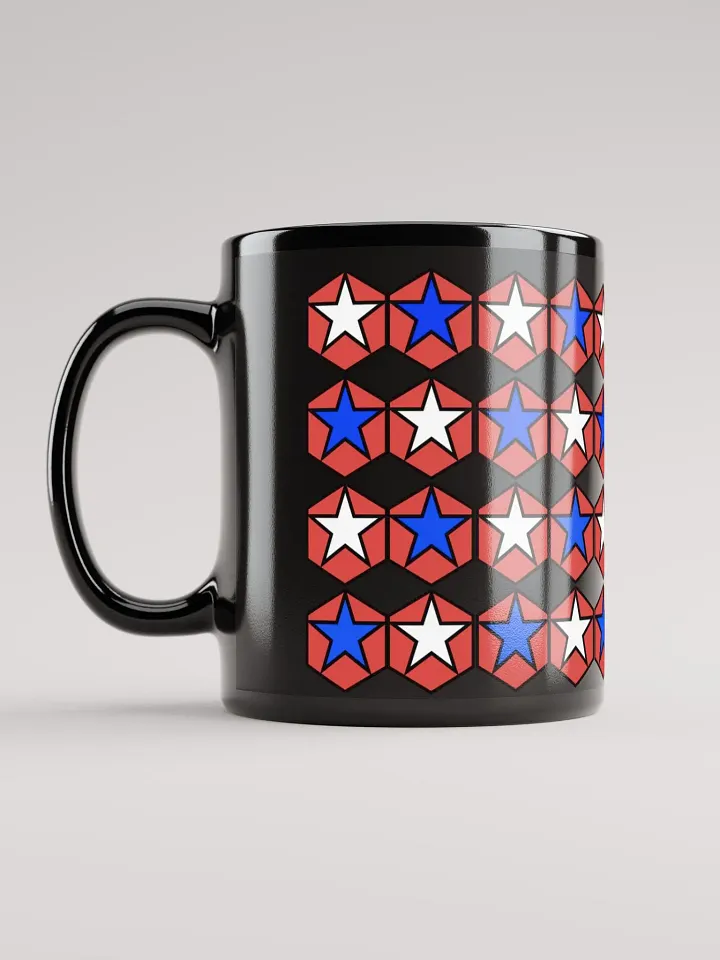 Stars Within Hexagons - Geometrical Design Black Mug product image (1)
