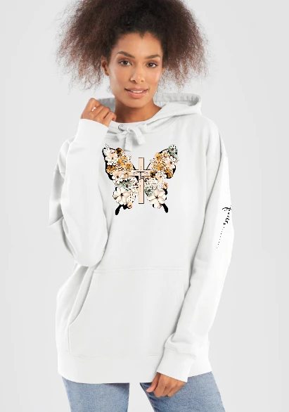 Faith and a Butterfly Cotton Unisex Hoodie product image (9)