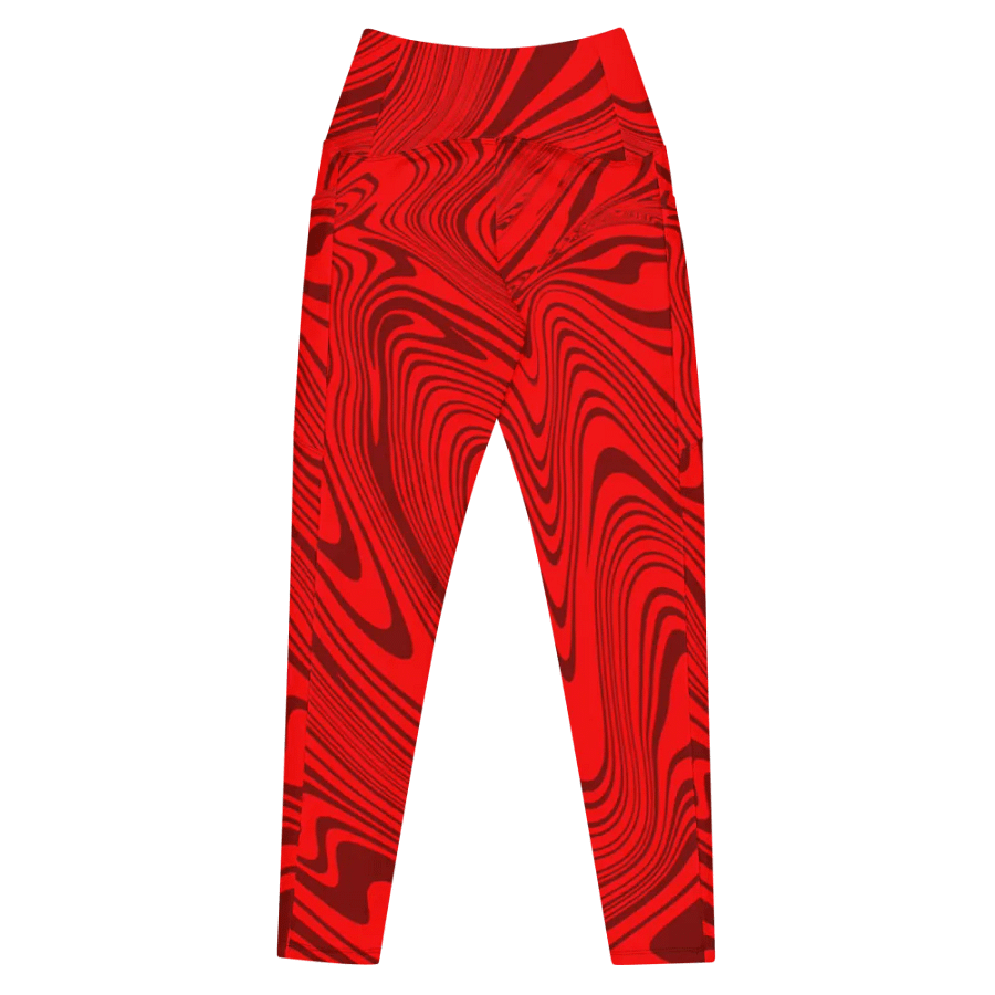 Leggings with Pockets - Abstract Red Swirls product image (7)