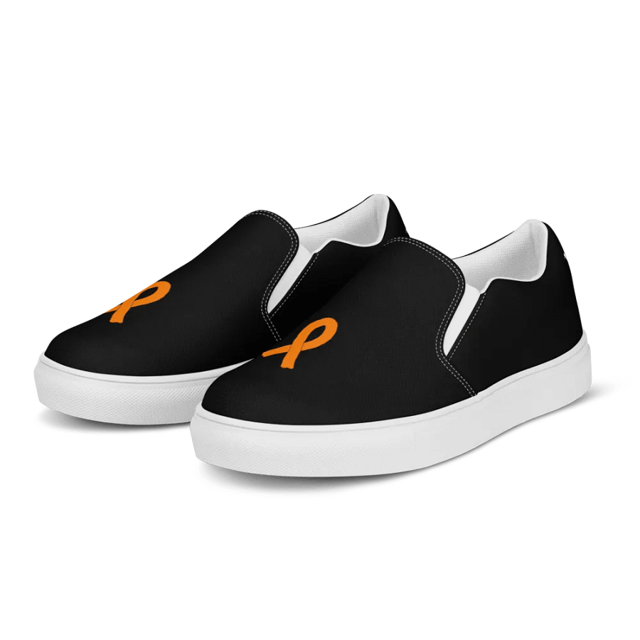 White HApex Gear White Logo - Cancer Awareness Orange Ribbon - Women's Slip-On Canvas Shoes product image (5)