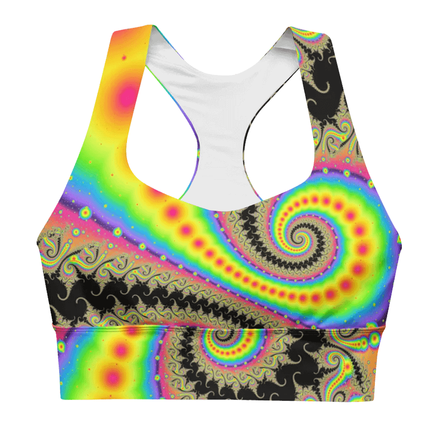 Fractal Longline Sports Bra - Pink Lemonade and Candy Twists product image (4)