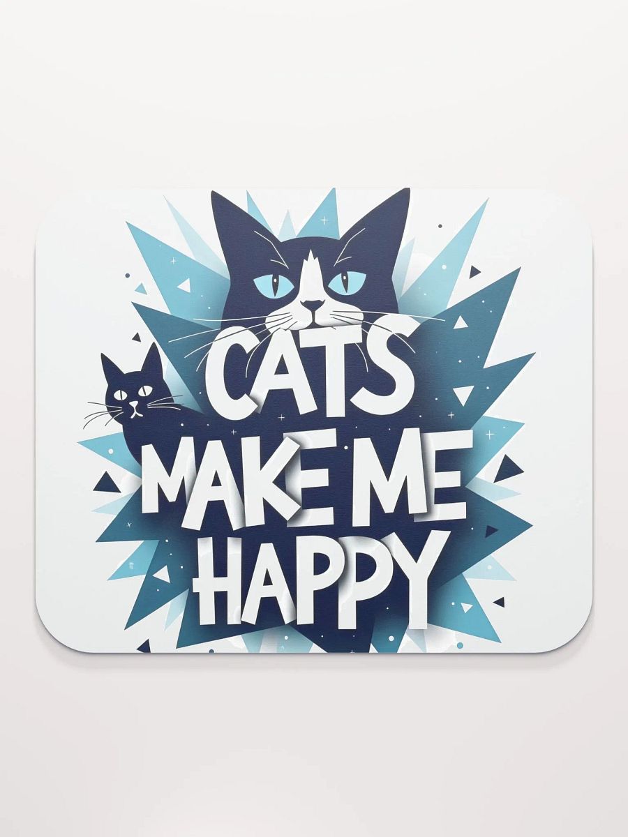 Geometric Cat Happiness Mouse Pad product image (3)