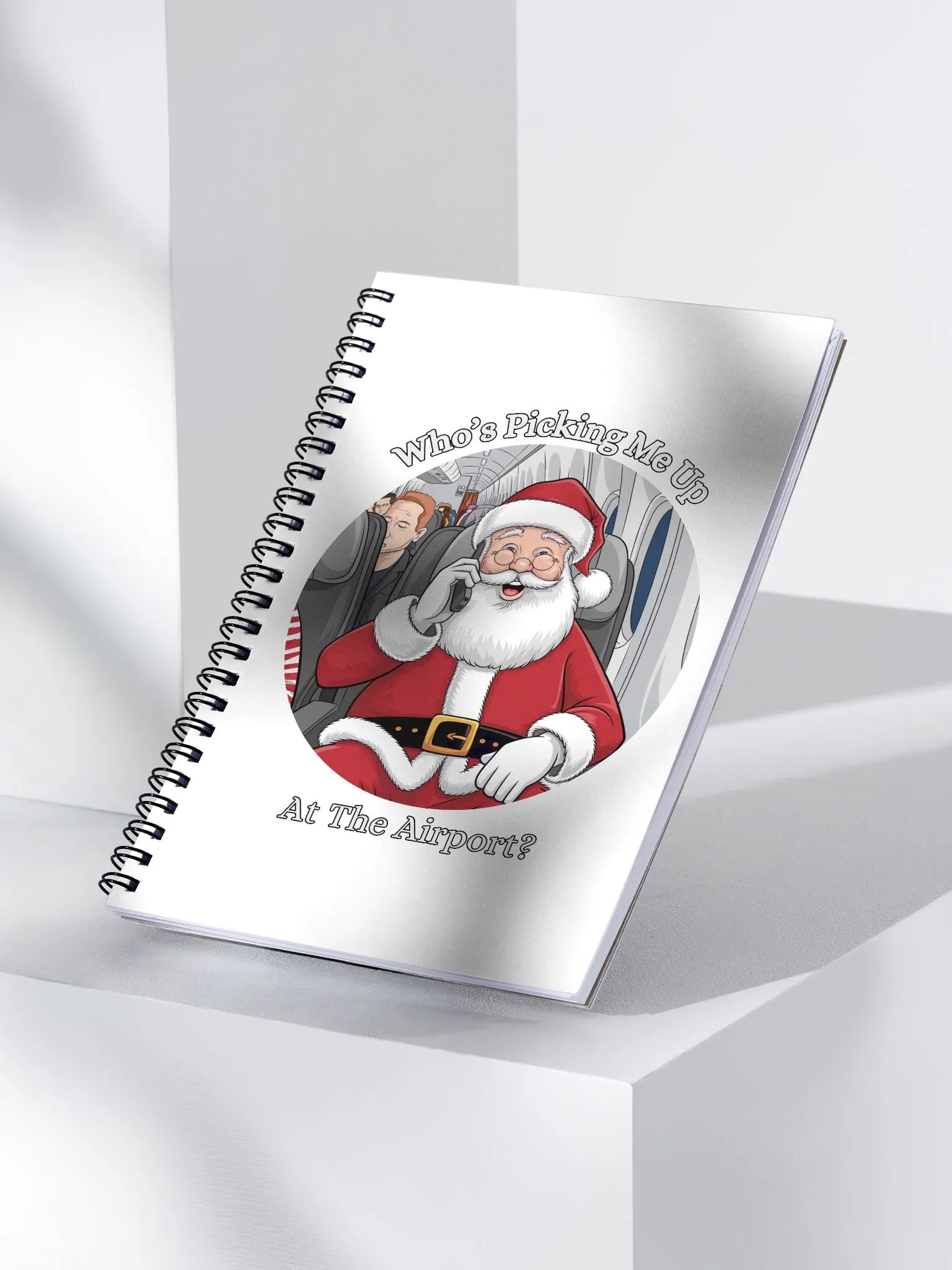 Who's Picking Me Up At The Airport - Funny Santa Claus Spiral Notebook product image (3)