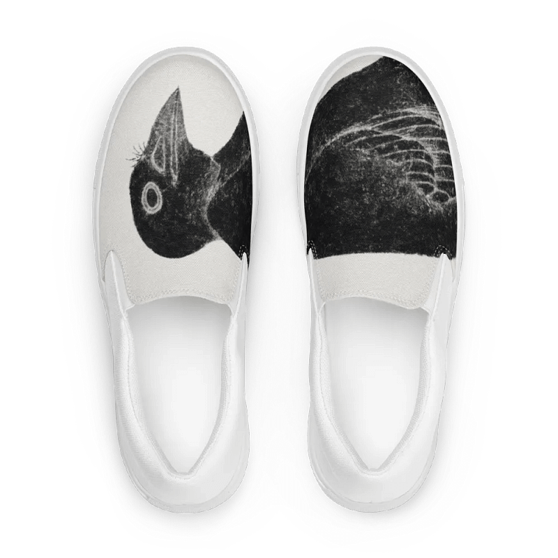 Black and White Men's Slip on Shoes 008